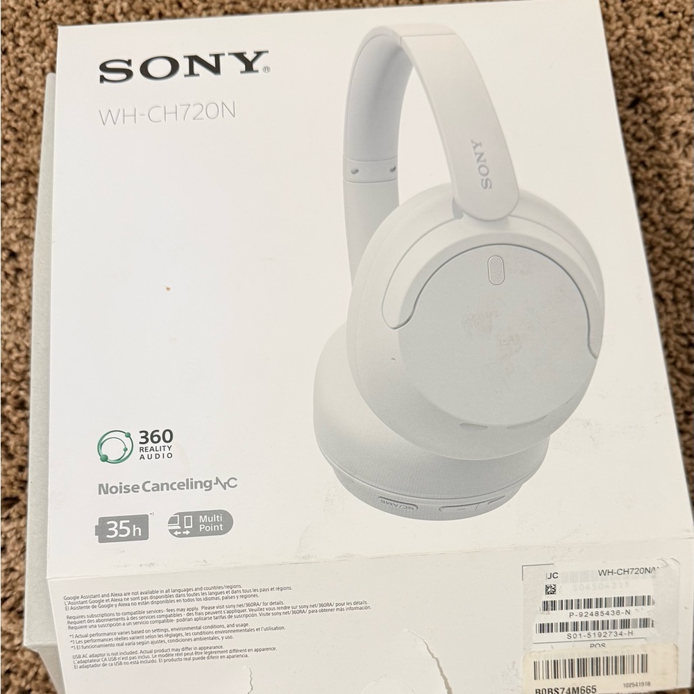 Sony White Noise Cancelling WH-CH720N Headphones
